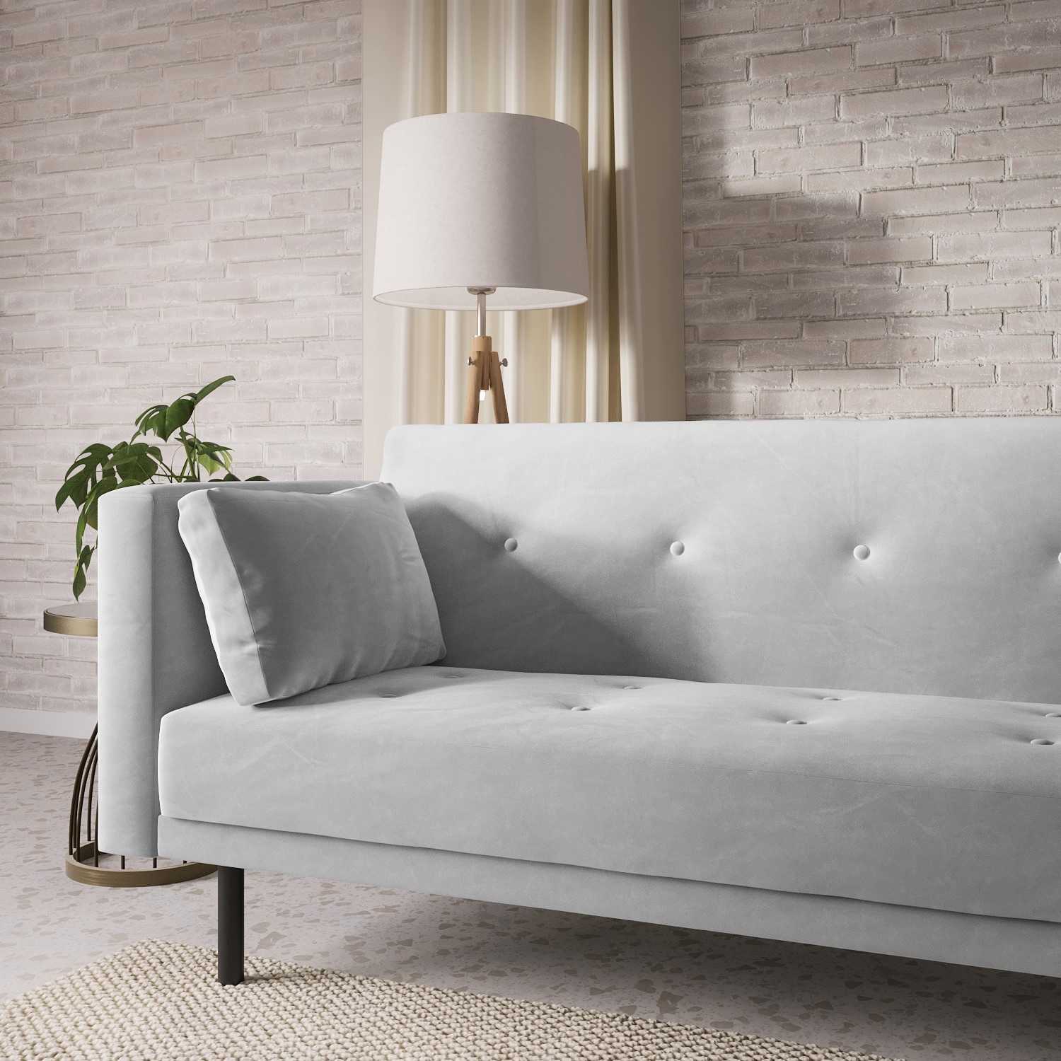 Read more about Grey velvet click clack sofa bed seats 3 rory